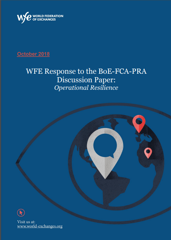 WFE Response to BOE-FCA-PRA discussion paper on operational resilience