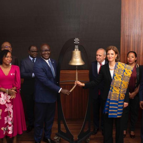 5 October 2023 - BRVM and LuxSE jointly celebrated the ring the bell for financial literacy in Abidjan